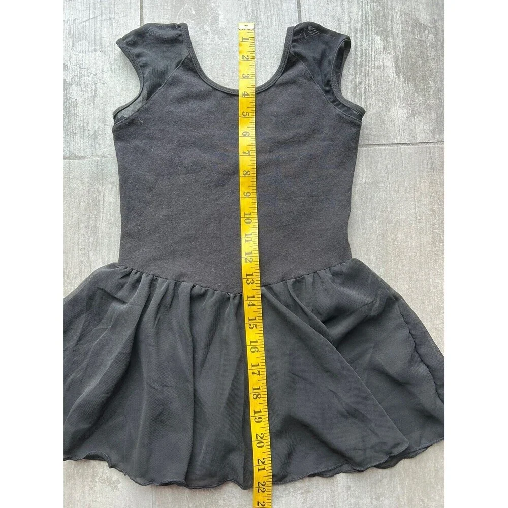 Girls Ballet Dress Dance Leotard Gymnastics Tutu Bodysuit Black 120-130cm 6-8 yr